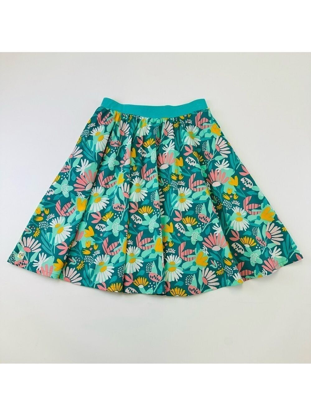 Wild Flowers floral Aline skirt Medium Daydream Believer Jenny pink turquoise